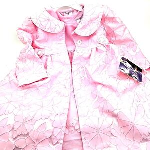 Blueberi Boulevard Baby Dress Size 3T Girls Jacquard Coat 2pc Set Match Formal